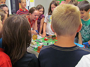 Kids learning about watersheds