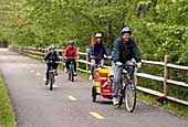 Cyclists on the Blackstone River Bikeway (photo courtesy of the National Park Service)