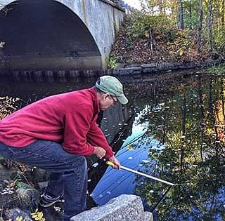 Collecting a water sample